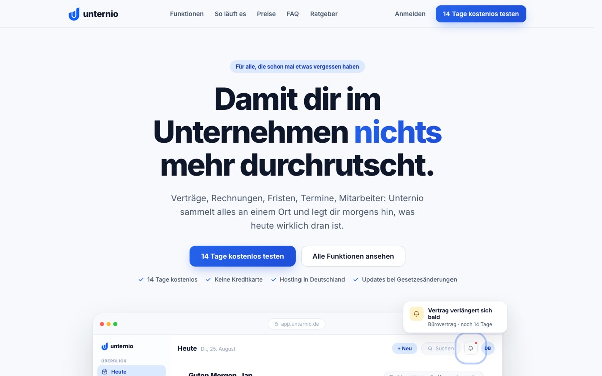 Webseite unternio.de